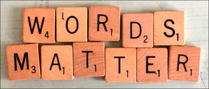 Scrabble tiles spelling out Words Matter